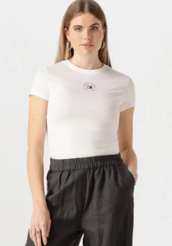 TOMMY JEANS te t-shirt tjw slim essential logo 2 tee>DAMES Tops & T-Shirts