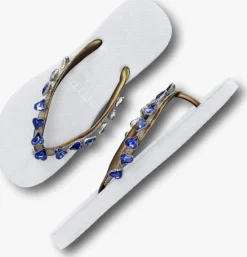 witte uzurii teenslippers heart blue