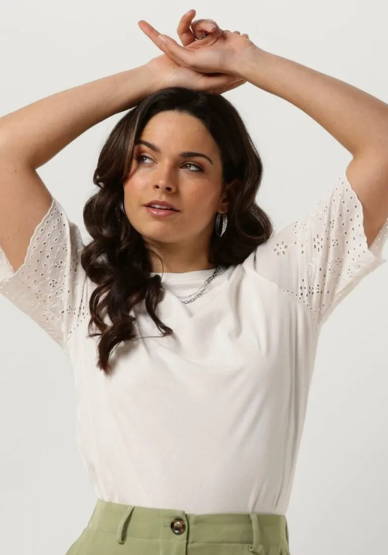 Y.A.S. te t-shirt yaslex ss top w. emb sleeves s.>DAMES Tops & T-Shirts