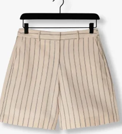 zand selected femme broeken slfhilda mw shorts pin stripe