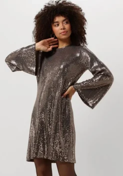 zilveren ana alcazar mini jurk dress wide sleeves