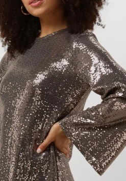 zilveren ana alcazar mini jurk dress wide sleeves