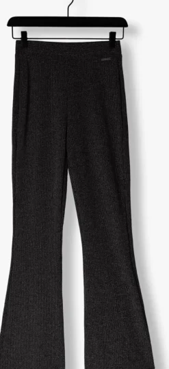 zilveren colourful rebel flared broek lurex extra flare pants