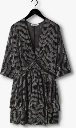 COLOURFUL REBEL en mini jurk mencia zebra metallic v-neck dress><noscript><img width=