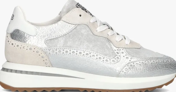 zilveren floris van bommel lage sneakers sfw-10109