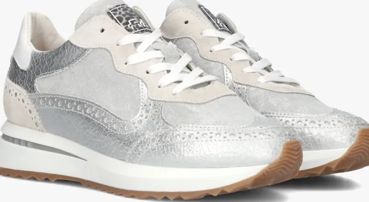 zilveren floris van bommel lage sneakers sfw-10109