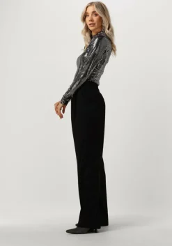 zilveren minus top jilana high neck long sleeve top