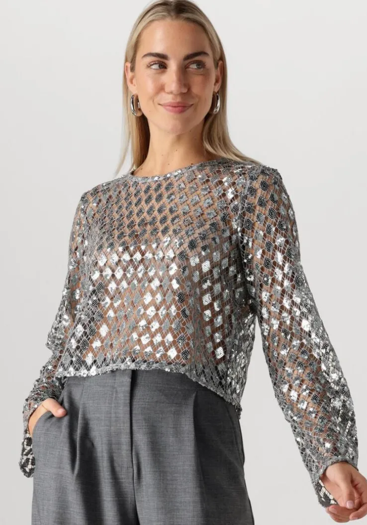 zilveren object top objgitte lo l/s top 136