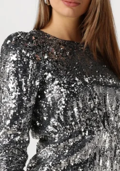 zilveren selected femme mini jurk slfari-colyn ls short sequins