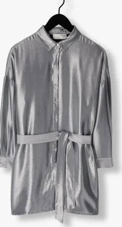 zilveren selected femme mini jurk slfsilvia-tonia ls shirt dress