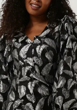 zilveren selected femme mini jurk slfpaula silver leaf ls short dress