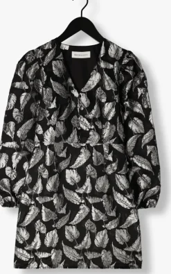 zilveren selected femme mini jurk slfpaula silver leaf ls short dress