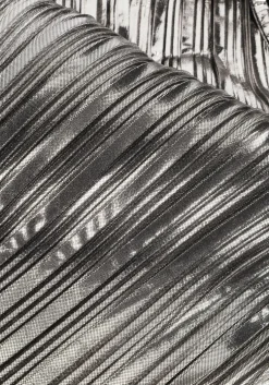 zilveren selected femme top slfnaline ls high neck plisse top