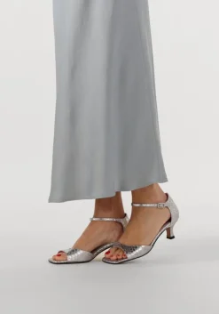 zilveren toral sandalen met hak rubby