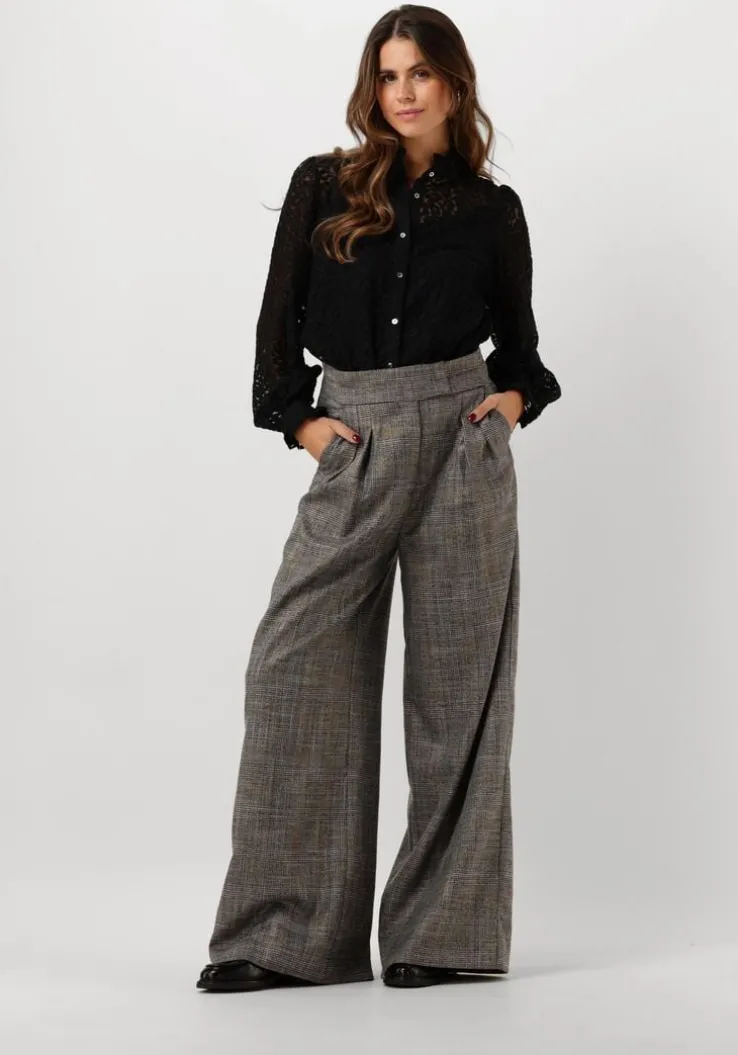 zwarte aaiko pantalon frederique tweed vis 540