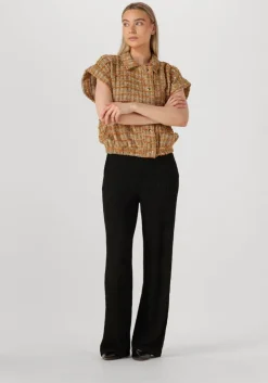 zwarte aaiko wijde broek ramona structure pes 564