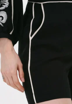 zwarte access broeken linen high-waisted shorts