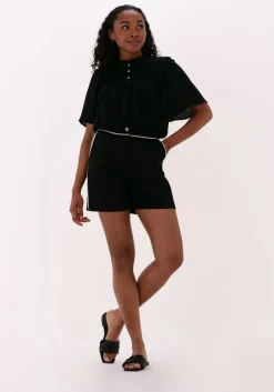 zwarte access broeken linen high-waisted shorts