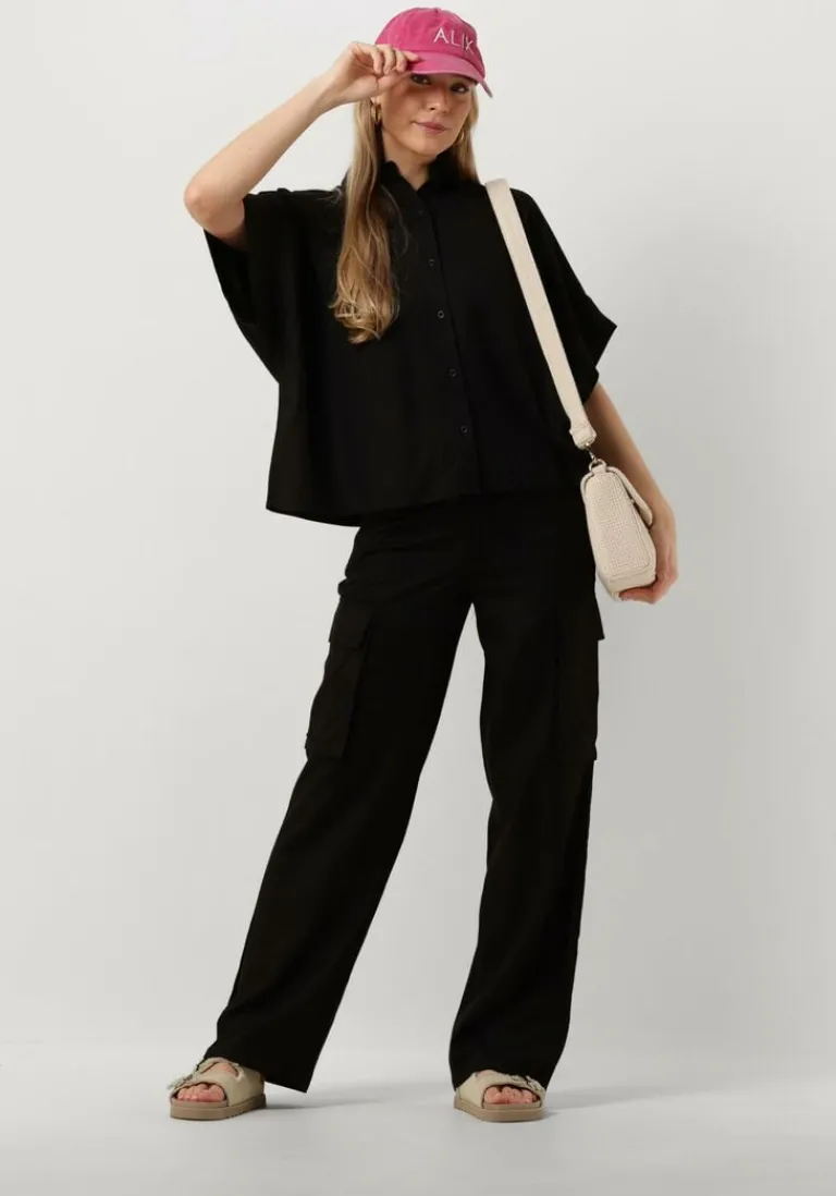 ALIX THE LABEL e cargobroeken ladies woven linnen cargo pants>DAMES Broeken