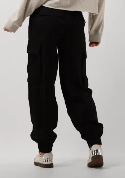 zwarte alix the label cargobroeken ladies woven twill cargo shorts