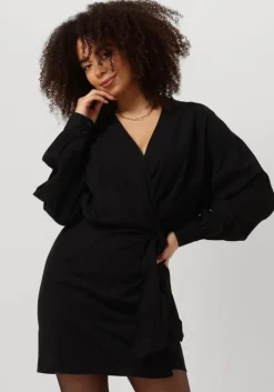 ALIX THE LABEL e mini jurk ladies woven linen look wrap dress>DAMES Jurken