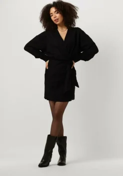 ALIX THE LABEL e mini jurk ladies woven linen look wrap dress>DAMES Jurken