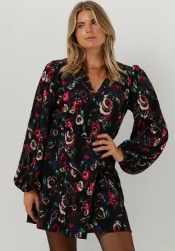 zwarte alix the label mini jurk paisley flower dress