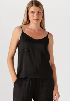 zwarte alix the label top ladies woven satin beaded camisole