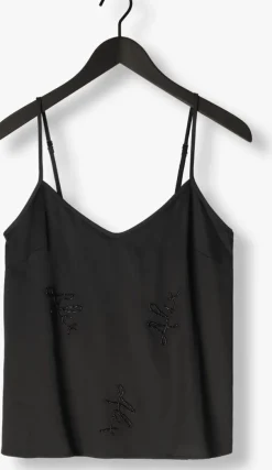 zwarte alix the label top ladies woven satin beaded camisole