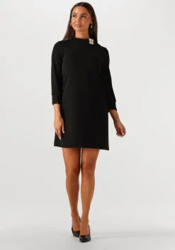 zwarte ana alcazar mini jurk dress neck clasp