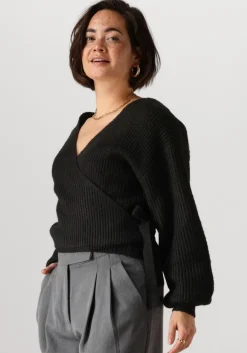 zwarte another label vest abby knitted cardigan