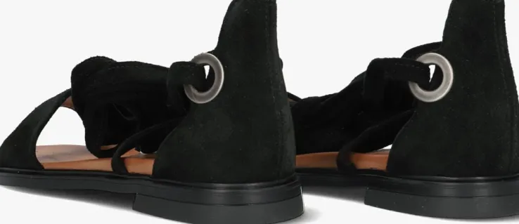 zwarte ayana platte sandalen m05084