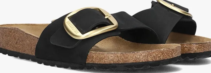 zwarte birkenstock slippers madrid big buckle