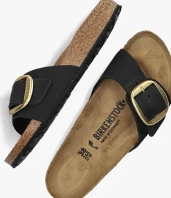 zwarte birkenstock slippers madrid big buckle