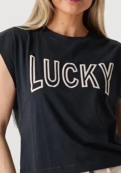 zwarte by-bar t-shirt mason open lucky top