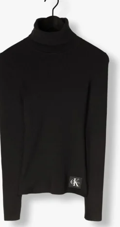 CALVIN KLEIN e coltrui woven label roll neck><noscript><img width=