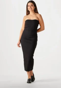 CALVIN KLEIN e midi jurk woven label rib sleeveless dress>DAMES Jurken