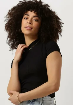 CALVIN KLEIN e top seaming rib slim tee>DAMES Tops & T-Shirts