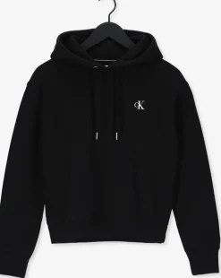 zwarte calvin klein trui ck embroidery hoodie