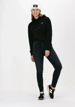 zwarte calvin klein trui ck embroidery hoodie