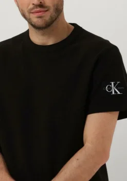zwarte calvin klein t-shirt badge waffle tee