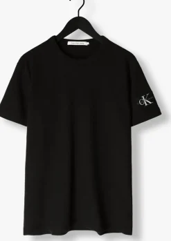 zwarte calvin klein t-shirt badge waffle tee