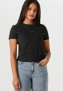 CALVIN KLEIN e t-shirt placed institutional baby tee>DAMES Tops & T-Shirts