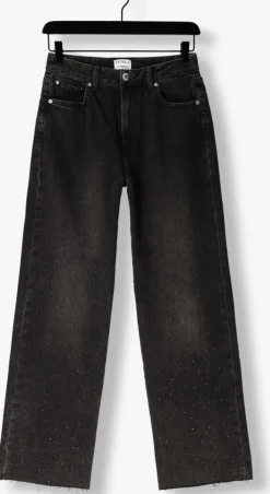 zwarte catwalk junkie straight leg jeans loose fit jeans with metallic strass