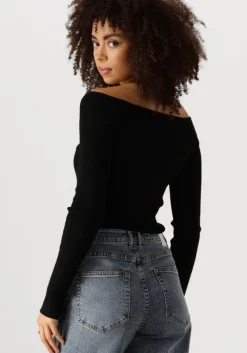 zwarte catwalk junkie tops & t-shirts rib v-neck knit