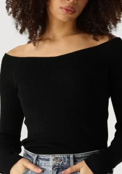 zwarte catwalk junkie tops & t-shirts rib v-neck knit