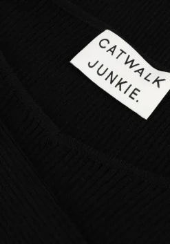 zwarte catwalk junkie tops & t-shirts rib v-neck knit