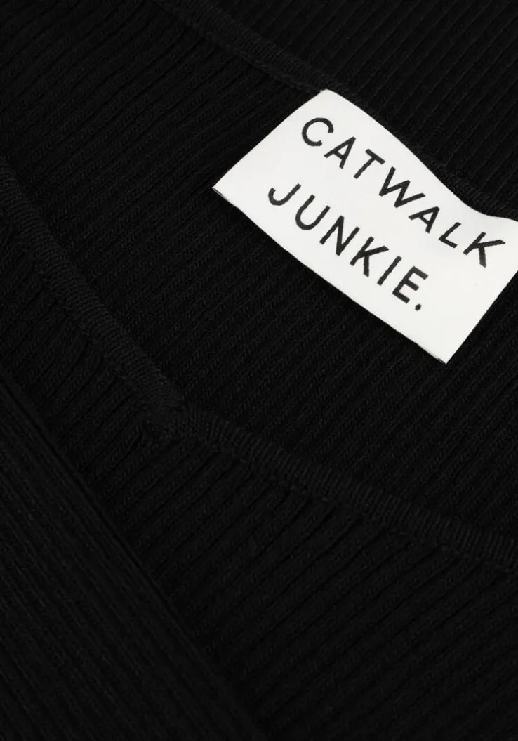 zwarte catwalk junkie tops & t-shirts rib v-neck knit