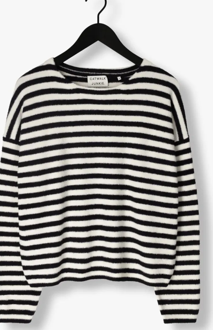 zwarte catwalk junkie trui kn soft stripe