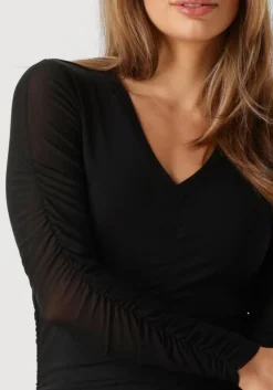 zwarte co'couture midi jurk regan cc rust mesh dress